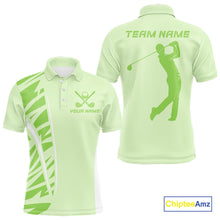 Load image into Gallery viewer, Green Men golf polo shirts custom golf outfits for men, Gift for golf lovers NQS10849