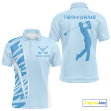 Load image into Gallery viewer, Blue Men golf polo shirts custom golf outfits for men, Gift for golf lovers NQS10850