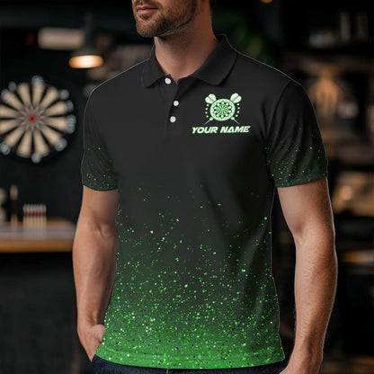 Black & Green glitter Lucky Darts Shirt For Men Custom St Patrick Day Darts Jersey for Team NQS9363