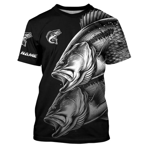 Largemouth Bass Fishing Custom Name 3D sun protection Performance long sleeve fishing shirts NQS4907