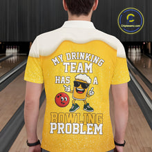 Load image into Gallery viewer, Custom Funny Beer Bowling Polo, Quarter Zip Shirts For Men My drinking team has a bowling problem NQS10638