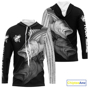 Striped Bass performance Fishing Shirts Custom Striper Fishing Long Sleeve Tournament Fishing Shirts NQS10113