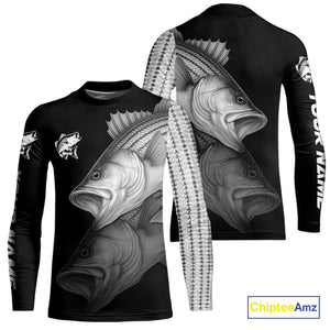 Striped Bass performance Fishing Shirts Custom Striper Fishing Long Sleeve Tournament Fishing Shirts NQS10113