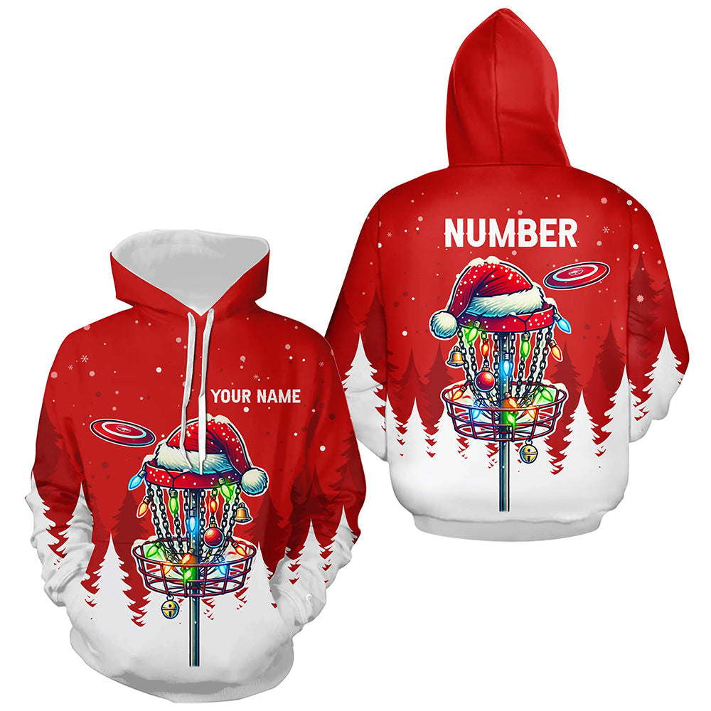 Christmas Disc Golf Hoodies custom Christmas disc golf basket Disc golf hoodie NQS8940