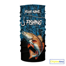 Load image into Gallery viewer, Redfish puppy drum Fishing blue camo Custom UV protection long sleeves fishing shirts NQS10121