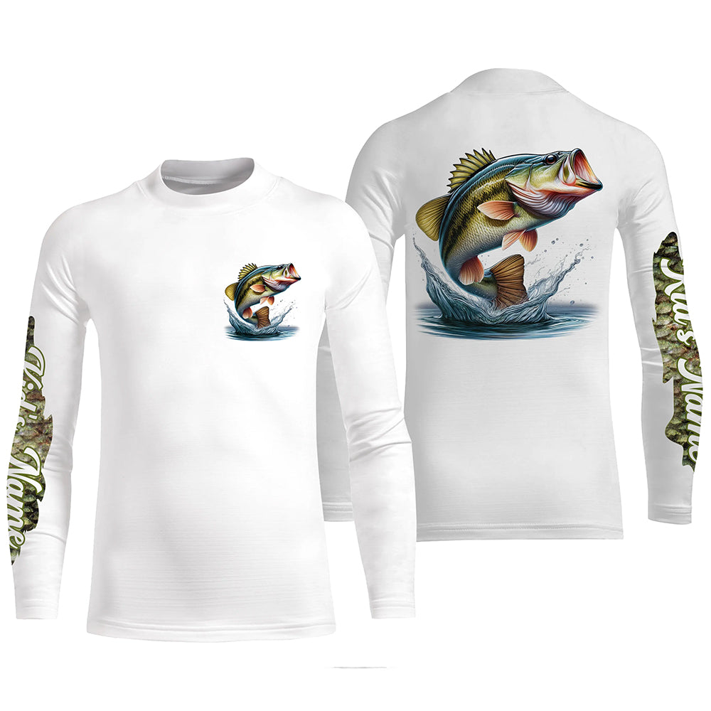 Largemouth Bass fishing Custom name Long sleeve Fishing Shirts, Bass Fishing jerseys NQS4340