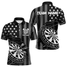 Load image into Gallery viewer, Personalized Black American flag Lightning thunder Custom Dart Team Shirts For Mens Darts Jersey NQS9539