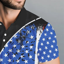 Load image into Gallery viewer, Personalized Black Camo Golf Polo Shirts For Men Custom American Flag patriotic golf shirts outfit NQS9698