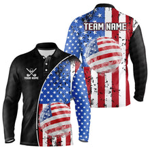 Load image into Gallery viewer, Personalized Black Camo Golf Polo Shirts For Men Custom American Flag patriotic golf shirts outfit NQS9698