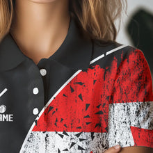 Load image into Gallery viewer, Personalized Black Camo Womens golf shirts sleeveless Custom Canadian Flag patriotic golf shirt outfit NQS9699