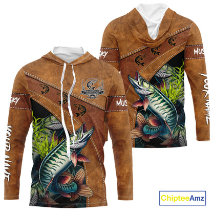 Musky fishing UV protection custom name fishing shirts, performance shirts for men, women, kid NQS10266