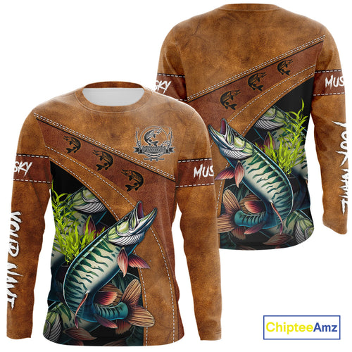 Musky fishing UV protection custom name fishing shirts, performance shirts for men, women, kid NQS10266