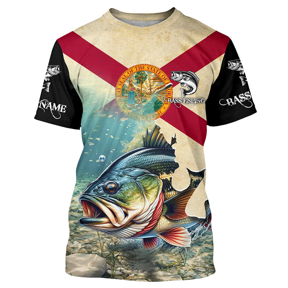 Florida bass fishing Custom Name UV protection fishing jersey, custom fishing apparel NQS3063