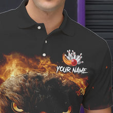 Load image into Gallery viewer, Flame Eagle Mens Bowling Polo, Quarter Zip Shirt Custom team Mens bowling outfit gifts for bowlers NQS9708