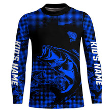 Load image into Gallery viewer, Largemouth Bass fishing jersey Custom UV protection performance bass fishing tournament shirts | Blue NQS9395