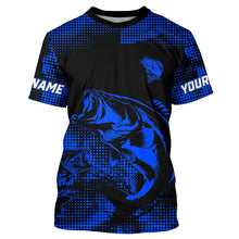 Load image into Gallery viewer, Largemouth Bass fishing jersey Custom UV protection performance bass fishing tournament shirts | Blue NQS9395