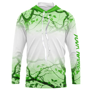 Personalized name White and Green Camo performance long sleeve team fishing tournament shirts NQS9554