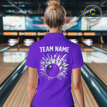 Load image into Gallery viewer, Purple and white Retro Bowling shirts For Women Custom team bowling jerseys gift for Bowlers NQS10145