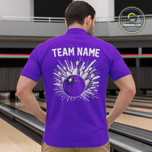Load image into Gallery viewer, Purple and white Retro Bowling shirts For Men Custom team bowling jerseys gift for Bowlers NQS10145