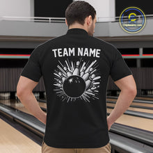 Load image into Gallery viewer, Black and white Retro Bowling shirts For Men Custom team bowling jerseys gift for Bowlers NQS10146