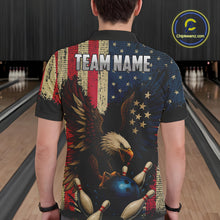 Load image into Gallery viewer, Vintage American Flag Eagle Bowling Shirt For Mens Custom Patriotic Retro Team bowling jerseys NQS10475