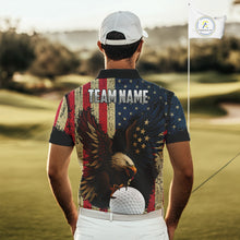 Load image into Gallery viewer, Vintage American Flag Eagle Mens Golf Polo Shirt Custom Patriotic Retro Team golf attire for men NQS10476