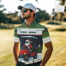 Load image into Gallery viewer, Funny Santa golf ugly Christmas pattern Golf polo shirts for men custom gifts for the golfer NQS11078