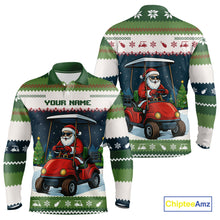 Load image into Gallery viewer, Funny Santa golf ugly Christmas pattern Golf polo shirts for men custom gifts for the golfer NQS11078
