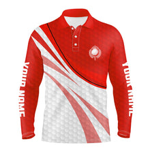 Load image into Gallery viewer, Red and white Mens Golf Polo Shirts Custom Mens red golf polo golfer gifts NQS9208