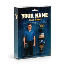 Load image into Gallery viewer, Custom Face and Name toy box Bowling Acrylic Plaque, gift for team men bowlers NQS10103