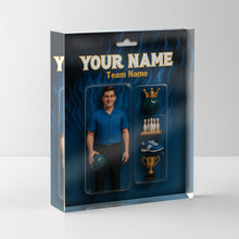 Load image into Gallery viewer, Custom Face and Name toy box Bowling Acrylic Plaque, gift for team men bowlers NQS10103