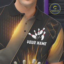 Load image into Gallery viewer, Black and Gold Bowling league shirts For Men custom team bowling jerseys, gifts for bowlers NQS11109