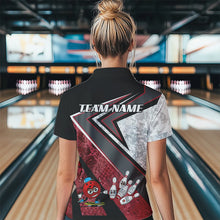Load image into Gallery viewer, Funny Bowling ball and Pins Women bowling shirt Custom Camo Bowling Team Jersey, gift for Bowler | Red NQS9604