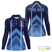 Load image into Gallery viewer, Golf polo shirts For Women custom team ladies golf top, unique golf gifts | Blue NQS10015