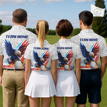 Load image into Gallery viewer, Grunge American Flag Eagle Golf Polo Shirt For Men Custom patriotic Team Golf Attire NQS11328