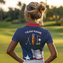 Load image into Gallery viewer, Texas Flag Golf Polo Shirts For Women Custom Team Name ladies golf tops, patriotic golf gifts NQS9769