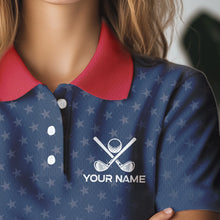 Load image into Gallery viewer, Texas Flag Golf Polo Shirts For Women Custom Team Name ladies golf tops, patriotic golf gifts NQS9769
