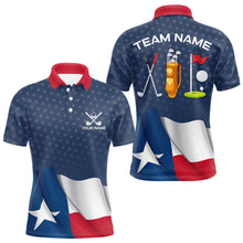 Load image into Gallery viewer, Texas Flag Golf Polo Shirts For Men Custom Team Name golf tops for mens, patriotic golf gifts NQS9769