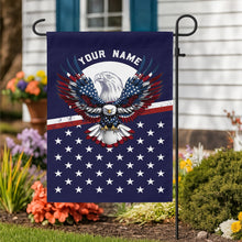 Load image into Gallery viewer, Red, white, and blue American flag Eagle patriotic Custom name Golf Garden Flag, unique golf gifts NQS9907