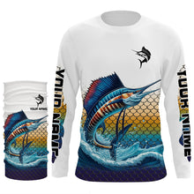 Load image into Gallery viewer, Sailfish Fishing jerseys, Sailfish scales Custom UV protection Long Sleeve Performance Fishing Shirts NQS6015