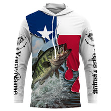 Load image into Gallery viewer, Texas Bass fishing UV protection Custom name long sleeves fishing shirt for adult and Kid NQS2714