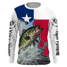 Load image into Gallery viewer, Texas Bass fishing UV protection Custom name long sleeves fishing shirt for adult and Kid NQS2714