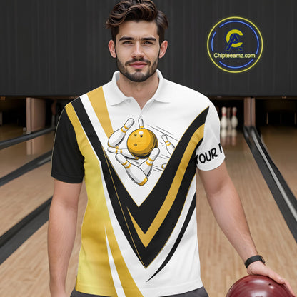Custom Funny Bowling shirts for men I'm not swearing, I'm using my bowling words Gold bowl shirts NQS11548