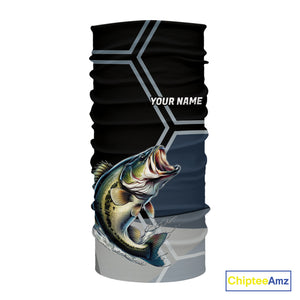 Black and Blue Bass Fishing custom Largemouth Bass Performance Long Sleeve sun protection Shirts NQS10031
