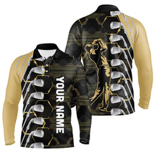 Load image into Gallery viewer, Yellow and Black golf clubs Mens golf polo shirts custom name golf outfit men, personalized golf gifts NQS8137