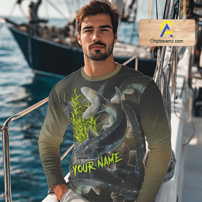 Personalized Catfish Fishing jerseys, Catfish scales long sleeve fishing shirts uv protection NQS10332