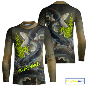 Personalized Catfish Fishing jerseys, Catfish scales long sleeve fishing shirts uv protection NQS10332