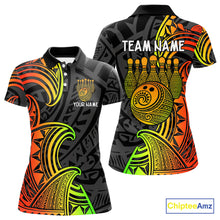 Load image into Gallery viewer, Personalized Black and Colorful Tribal pattern Bowling Shirts For Women Custom Team Bowling Jersey NQS10764