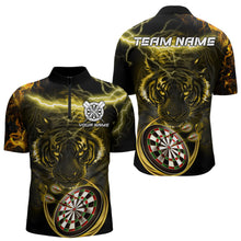 Load image into Gallery viewer, Personalized Yellow Lightning Thunder Storm Tiger Darts Shirts For Men Custom Dart Team Jerseys NQS9465