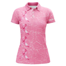 Load image into Gallery viewer, Breast Cancer Awareness golf shirts custom Women golf polo shirt, pink ribbon golf shirts NQS7711